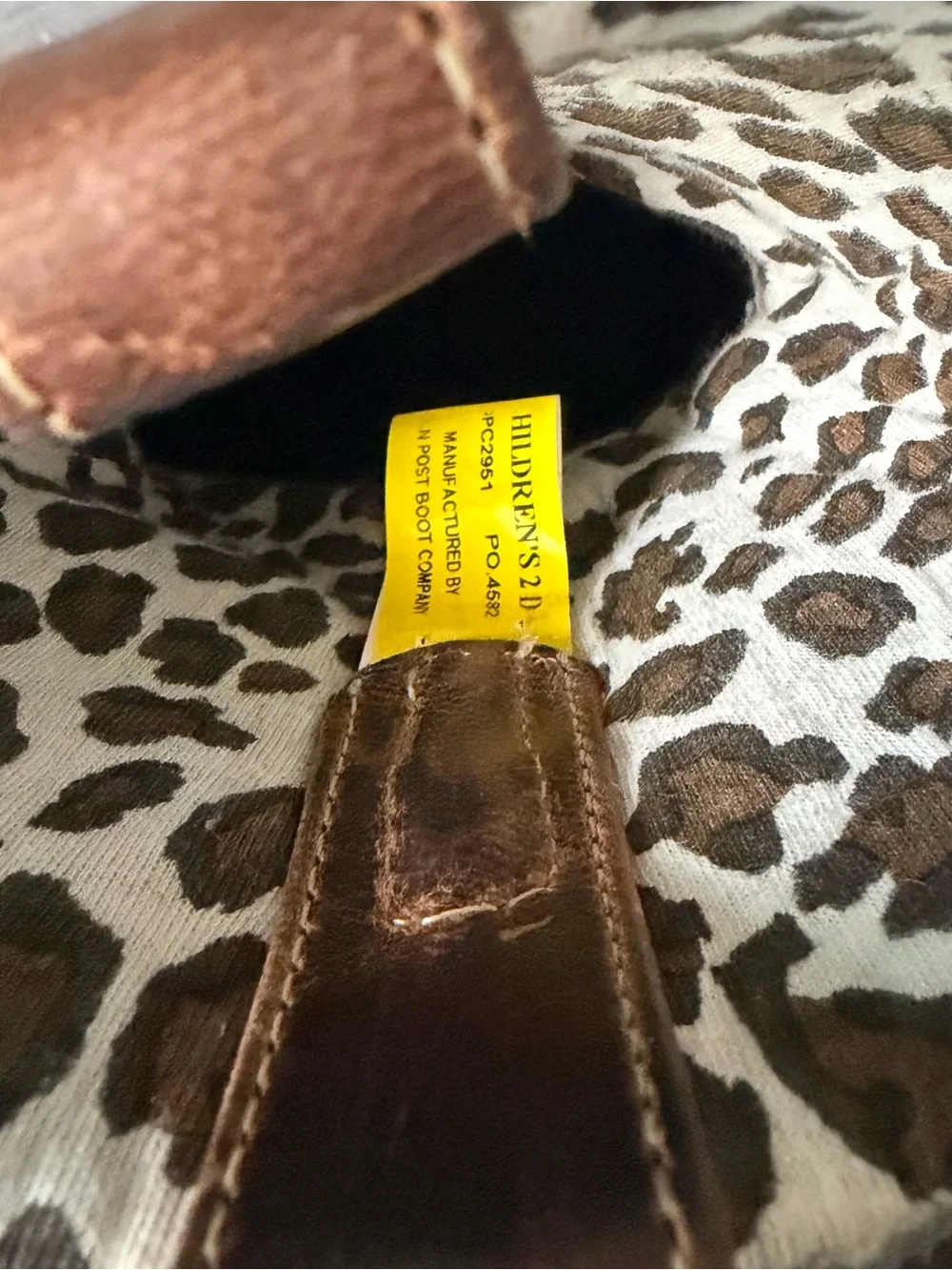 Kids Brown Leopard Print Western Boots